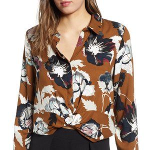 Leith Print Twist Front Top
